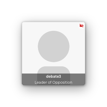 A badge showing the red force-mute indicator