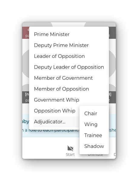 Adjudicator sub-roles