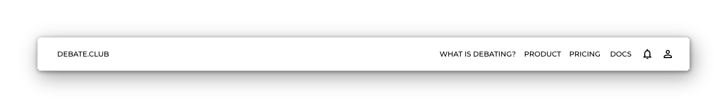 The top bar with the notification bell